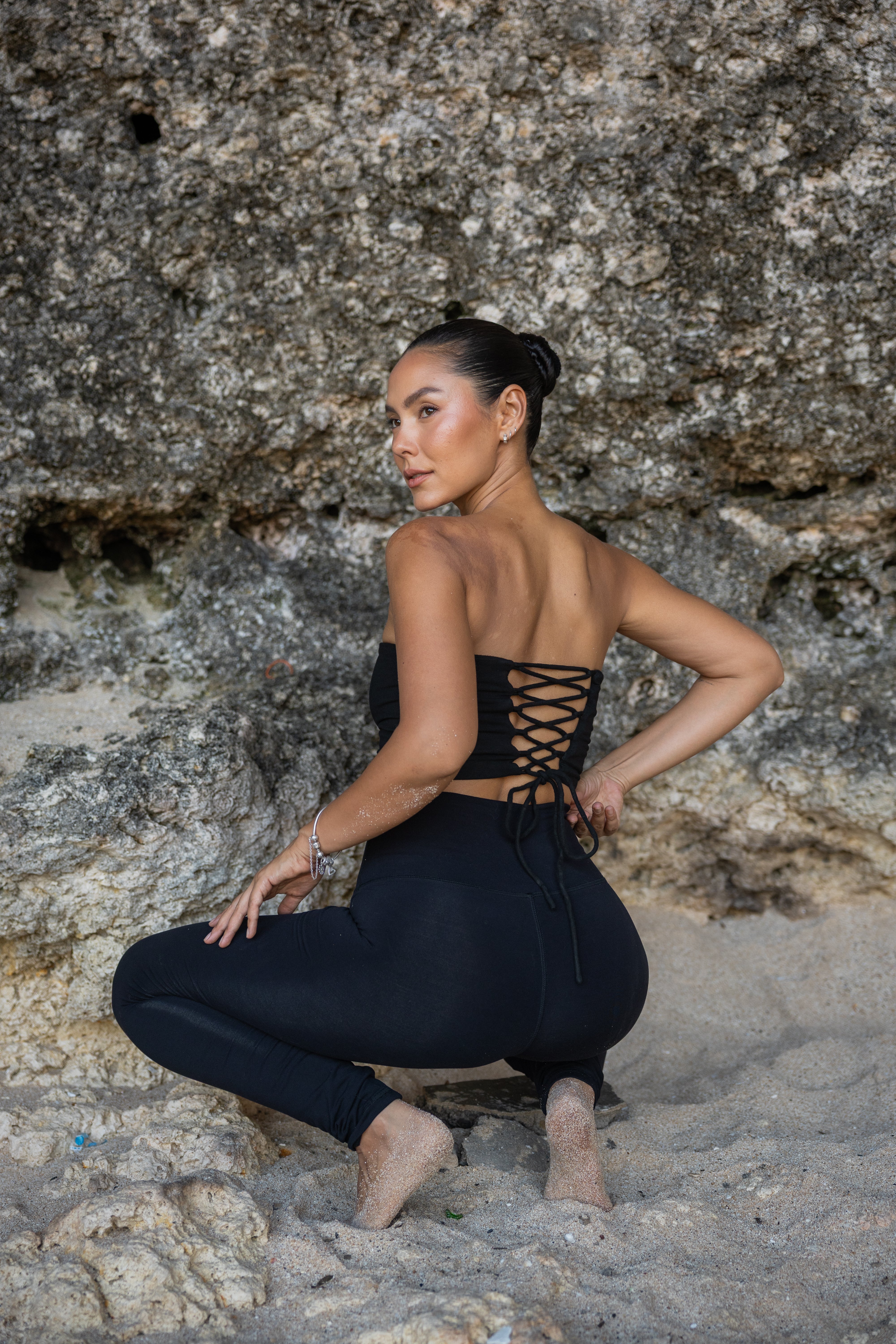 Lace-Up Bamboo Bandeau